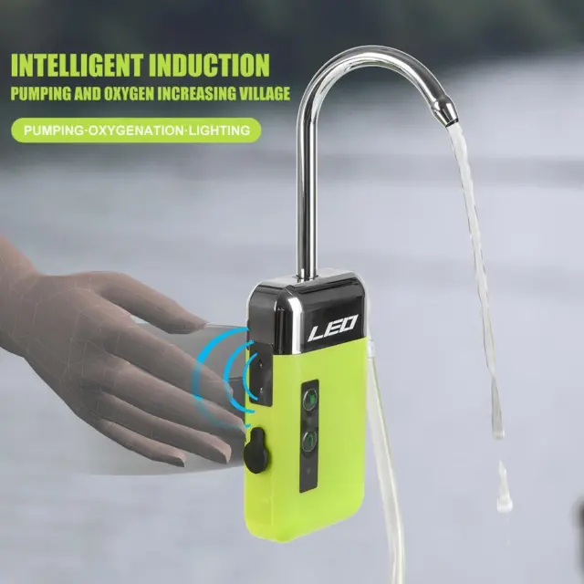 LEO Intelligenter Sensor Outdoor Angeln Wasser Sauerstoffpumpe LED Beleuchtung Luftpumpe