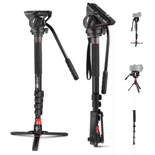 Neewer Professional Camera Monopod with Feet, 179cm Telescopic Portable Aluminum