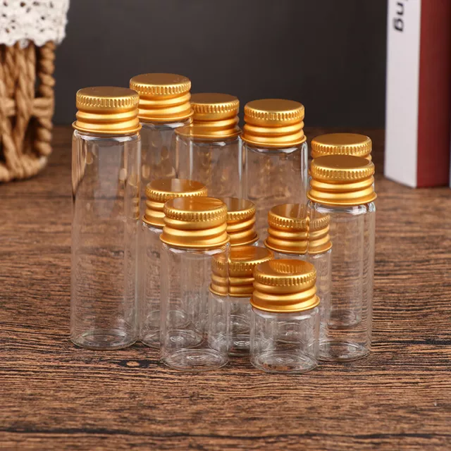 10Pcs 5/7/10/14/18/20ML Glass Bottle Tiny Glass Jar Sealed Bottle Wishing Bot#w#