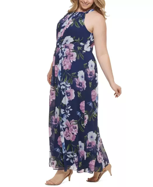 Jessica Howard Plus Size Floral Maxi Dress Women's sz 20W NWT Navy 2