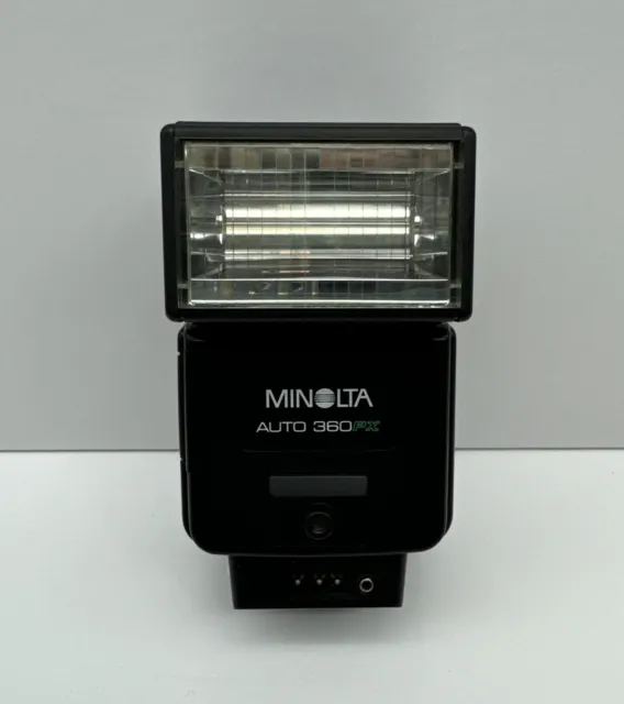 Minolta Auto 360PX Flash Battery Powered Unit Tested Works!