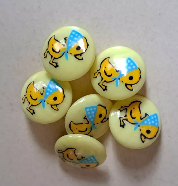 ANCIEN BOUTON X 6 (Poussin)   /      -  OLD  BUTTON  15 mm