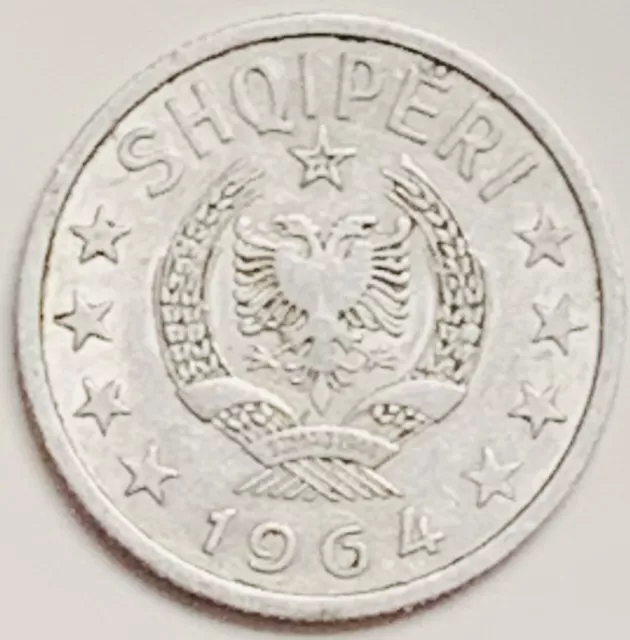 1964 Albania 20 Qindarka KM# 41 Circulated Condition