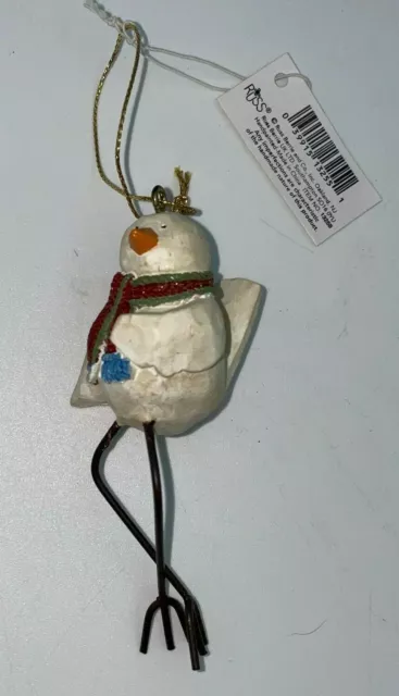 RUSS - White Bird With Scarf - Ornament