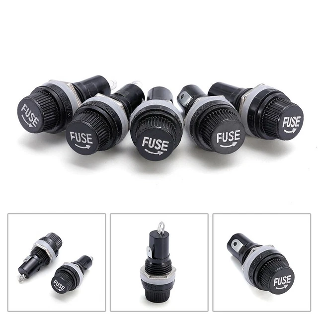 Lot de 10 pièces étui pour fusibles à tube de verre 5 x 20 mm à montage de p