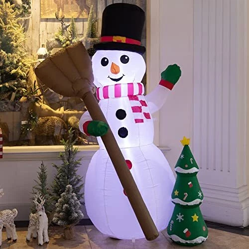 6 FT Christmas Inflatable Decorations, Huge Build-in LEDs Blow Up for Xmas