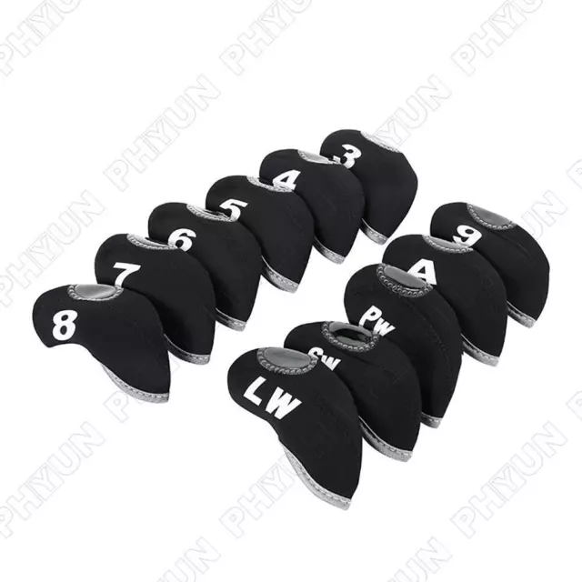 11pcs/Set Black Golf Club Covers RH for Callaway Iron Headcovers 3-LW Protector