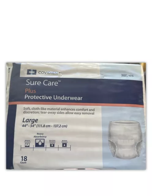 MEDTRONIC COVIDIEN SURE Care Plus Protective Underwear, X-Large, 56/Case,  1625 $25.00 - PicClick