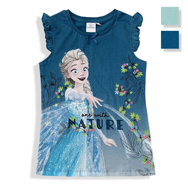 Camicia da notte bambina Disney Frozen Elsa canotta con rouches in cotone 6080