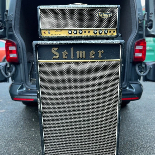 Vintage 1960s Selmer Treble N Bass 50 Head & 1x18 Goliath Cabinet Amplifier RARE