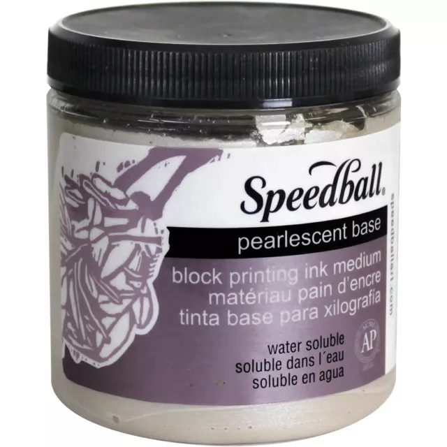 Speedball Water-Soluble Block Printing Ink - 8 oz., Pearlescent Ink Base  - 8