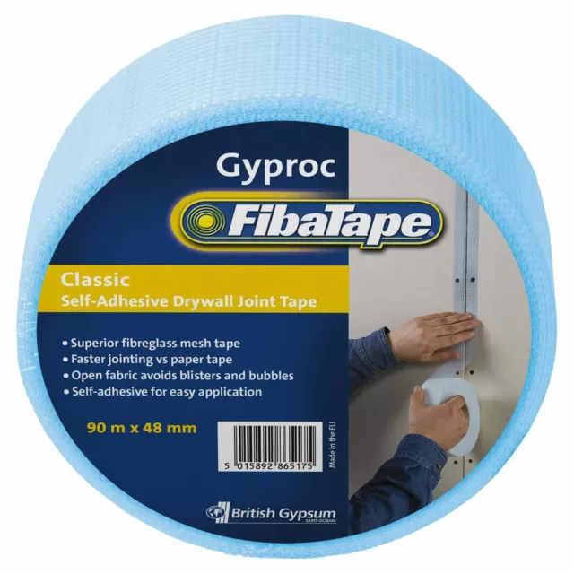 Gyproc FibaTape Classic Self-Adhesive Plasterboard Drywall Joint Tape 48mm x 90m