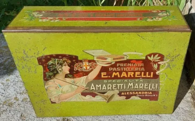 Amaretti Marelli Alessandria Scatola Latta Primi 900 Cm 24 X 17