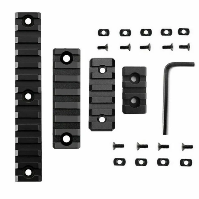 4 Pack M-LOK Aluminum 3 Slot 5 Slot 7 slot 13 Slot Rail Section Picatinny W Z1D8