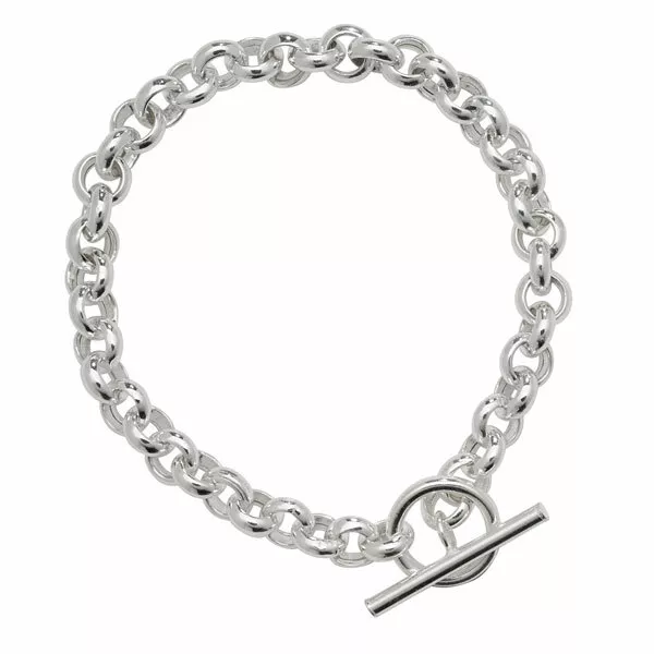 Pulsera de Plata Esterlina Diseño Barra en T 925 Sellado Totalmente Nuevo y en Caja