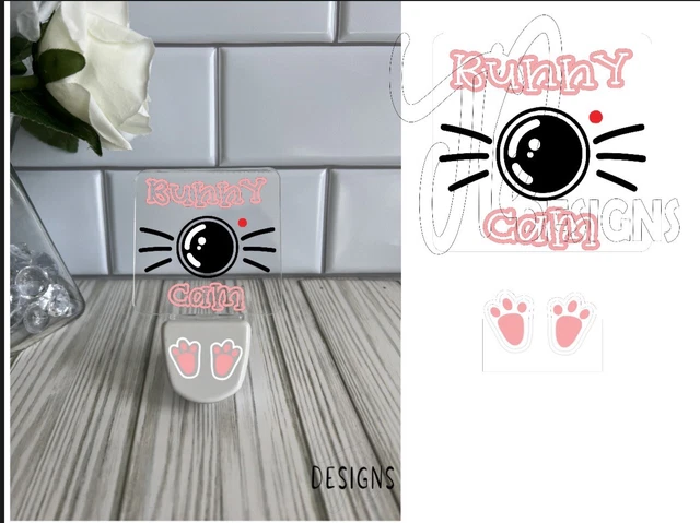 Conejito Cam Luz de noche Pascua Decoración Niños Rosa Cesta de Pascua Relleno de regalo