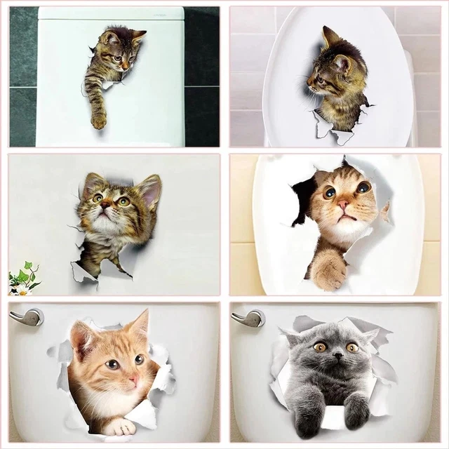 3D Cat Wall Decal Sticker Room Home Decoration DIY Animal PVC Mural Art Cute