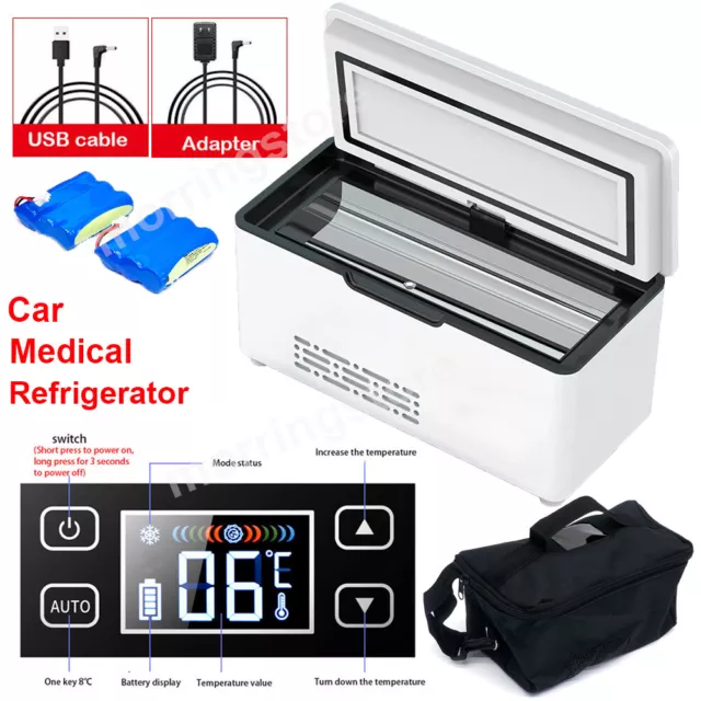 Mini Car Fridge Medical Rechargeable Cooler Box Diabetic Insulin Cold Storage