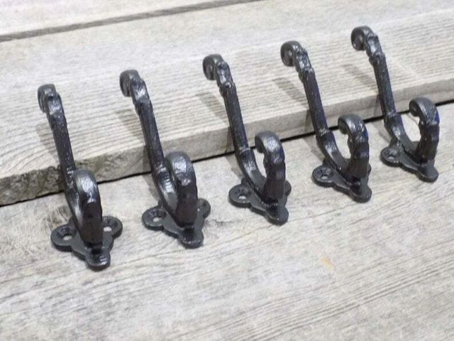 Antique Metal Wall Hook Black Victorian Tree Coat Hat Towel Hanging