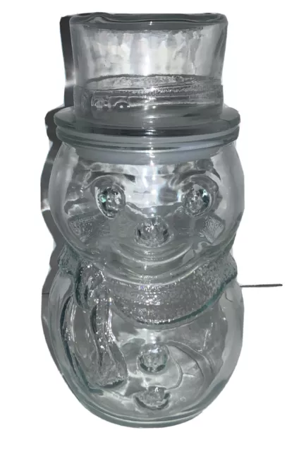 Vintage Christmas Candy Jar Clear Glass Holiday Jar With Lid
