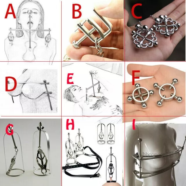 Butterfly Adjustable Tower of Pain Breast Clips Clamps Bondgae BDSM Restraint