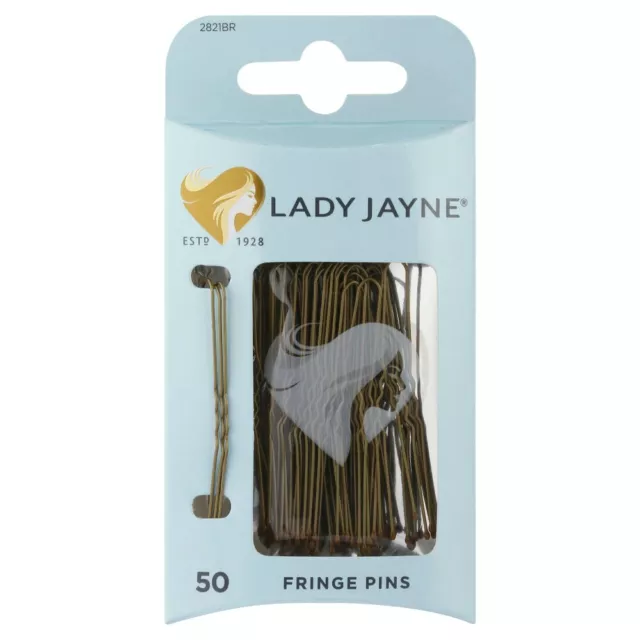 Lady Jayne Fringe Pins 50 Pack - Brown Holding Hair Securely 50pk 2821BR