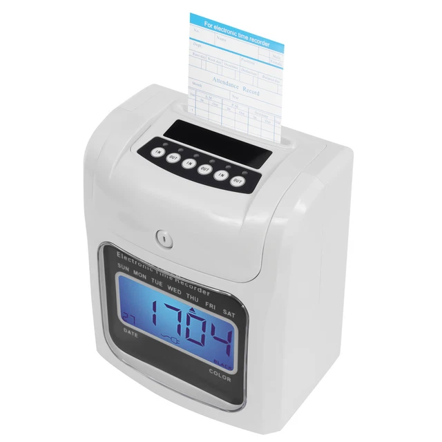 LCD EMPLOYEE ATTENDANCE Machine Time Clock Office Punch Card Machine
