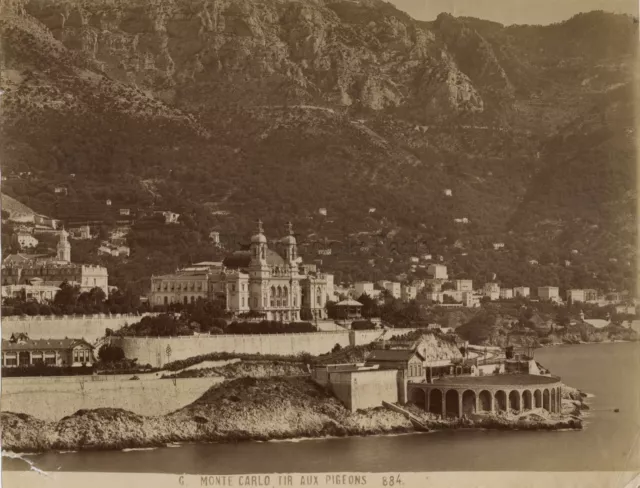 Monaco Monte Carlo -zieher Nach Tauben Vintage Albumin Ca 1875
