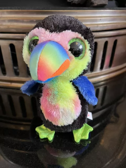 VGC Ty Beanie Boos Beaks the Toucan Soft Toy Plush 6" Excellent Condition