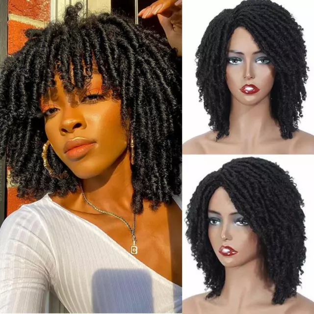 Dreadlock Wig for Black Women 2021 New Roll Short Curly Braided Twist Wigs+Gift