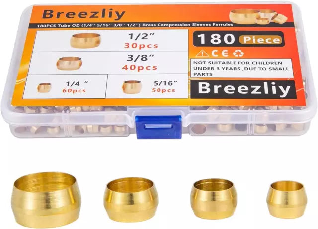 Brass Ferrule 7/8 Outer Diameter 5/8 Inner Diameter Smooth Crimp 2-Pack  32575