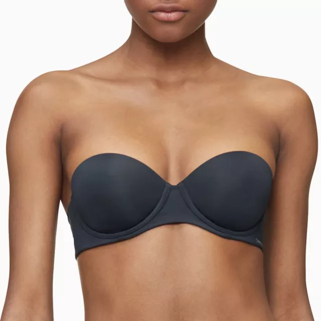 CALVIN KLEIN Womens Naked Glamour Strapless Push-Up Bra Black F3493 Sz 30D  NWT