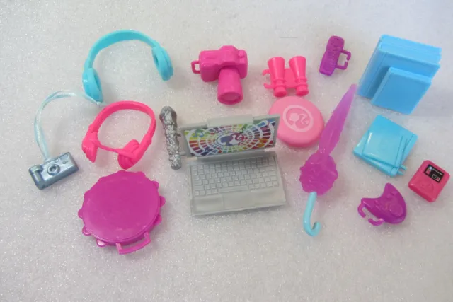 Mixed BARBIE DOLL Mini Electronic Library Accessories Laptop Books Remote Camera