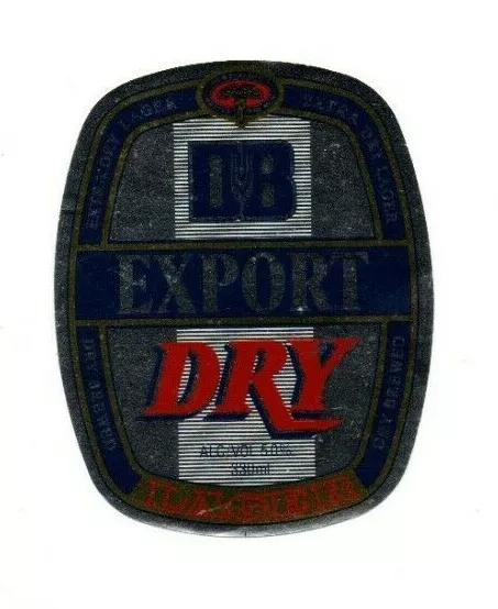 New Zealand Beer Label - Dominion Breweries Ltd, Auckland - Export Dry Lager