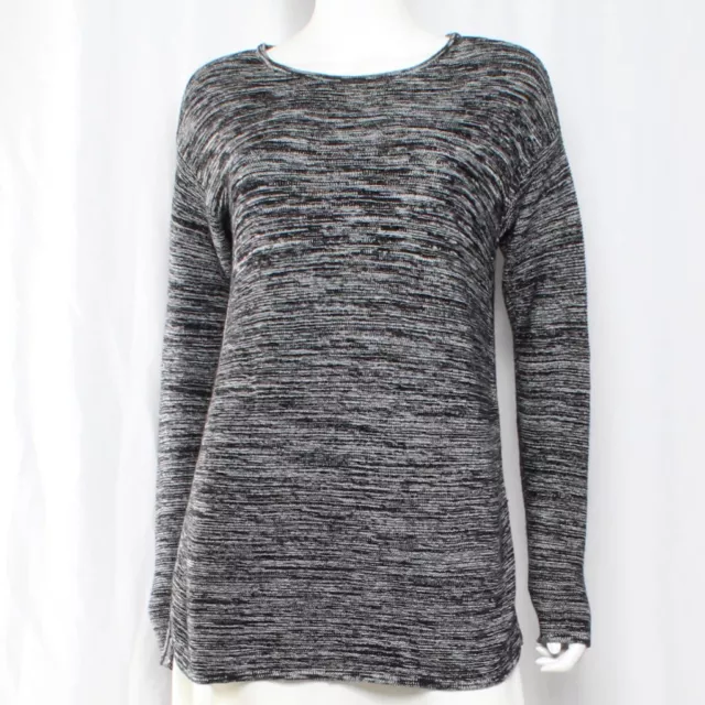Ellen Tracy Marled, Knit Boat Neck Pullover Sweater, Black, M