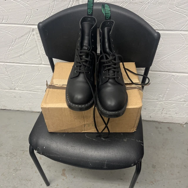 SOLOVAIR MEN’S OILY Leather Combat Derby Ankle Boots Size 7 £110.00 ...