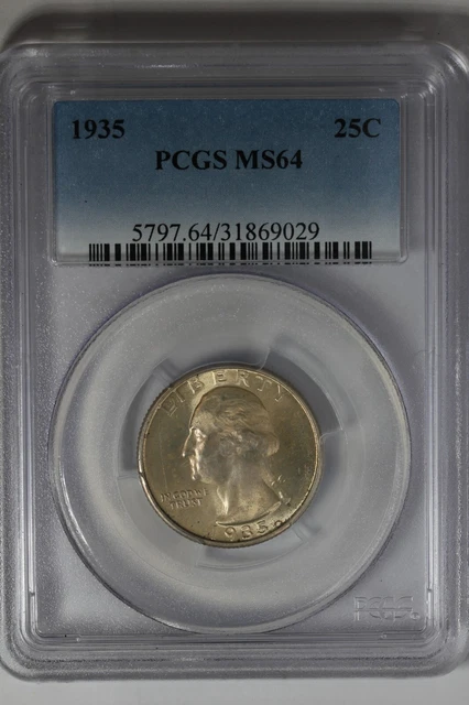 1935 .25  PCGS  MS64   Washington Quarter, Silver 25 Cents