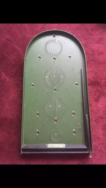Vintage Wooden Game Glass Top Bagatelle Pinball Chad Valley ENGLAND