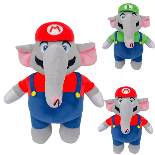 Super Mario Bros Wonder Elephant Luigi Plush Toy Plushies Doll Kids Cartoon GIFT