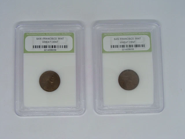 2 Pack Lot San Francisco Mint Wheat Cent Slabbed INB Certified Coin 1 c One Cent