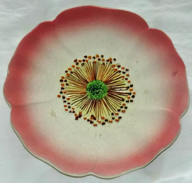 French Majolica  plate  Flower Massier Vallauris Eglantine /1
