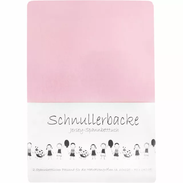 2er Set Bébé Jersey Drap-Housse Schnullerbacke 60/120 x 70/140 CM Rose