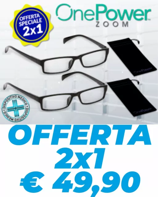 OFFERTA 2X1 One Power Zoom AUTOREGOLABILI unico paio di occhiali lenti vista