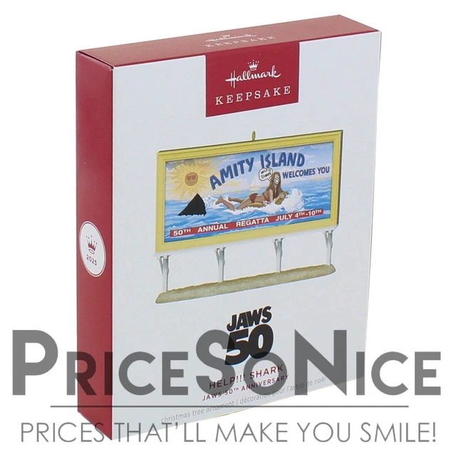 HALLMARK ORNAMENT 2025 Jaws 50th Anniversary Help Shark Ornament 30 hallmark-ornament-2025-jaws-50th-anniversary-help-shark-ornament-30