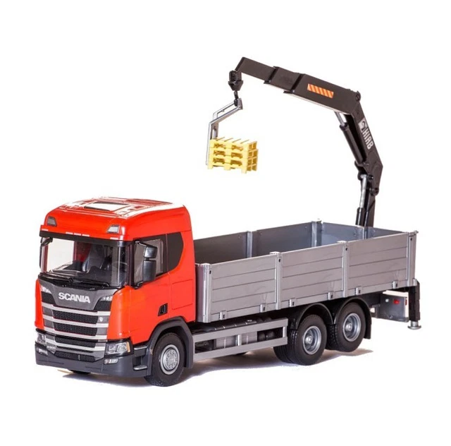 Miniature VOLVO FH 6x4 rouge avec caisse et hayon EMEK EMEK89115 | Collect World