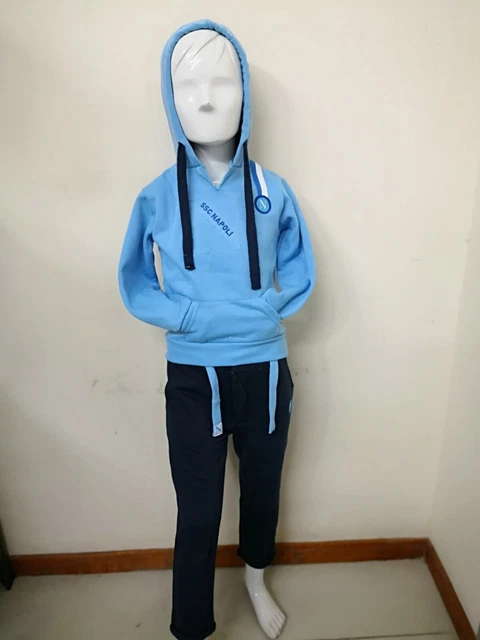 SSC NAPOLI tuta cappuccio da bambino completa giacca e pantalone 100% originale