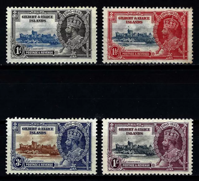 Gilbert & Ellice Islands Stamp Lot Sc 33-36 / SG 36-39 - KGV Silver Jubilee 1935