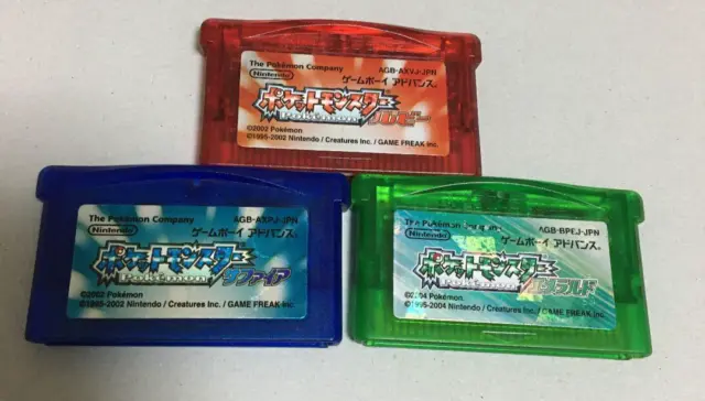 Pokemon Emerald & Ruby & Sapphire set Nintendo Gameboy Advance From Japan GBA