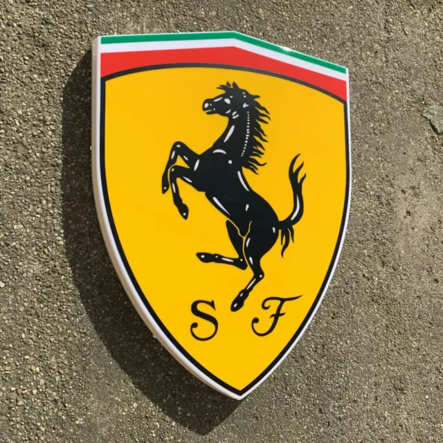 Ferrari Scuderia Led Illuminated Light Box Sign Garage Automobilia Gas & Oil