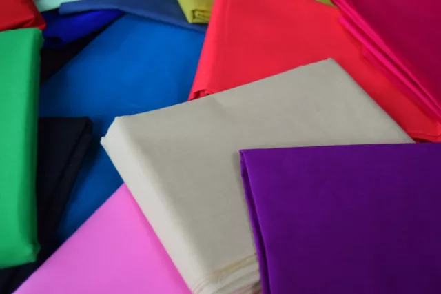 AEL 100% Cotton Fabric Sheeting Plain solid Colours Per Metre Fat Quarters